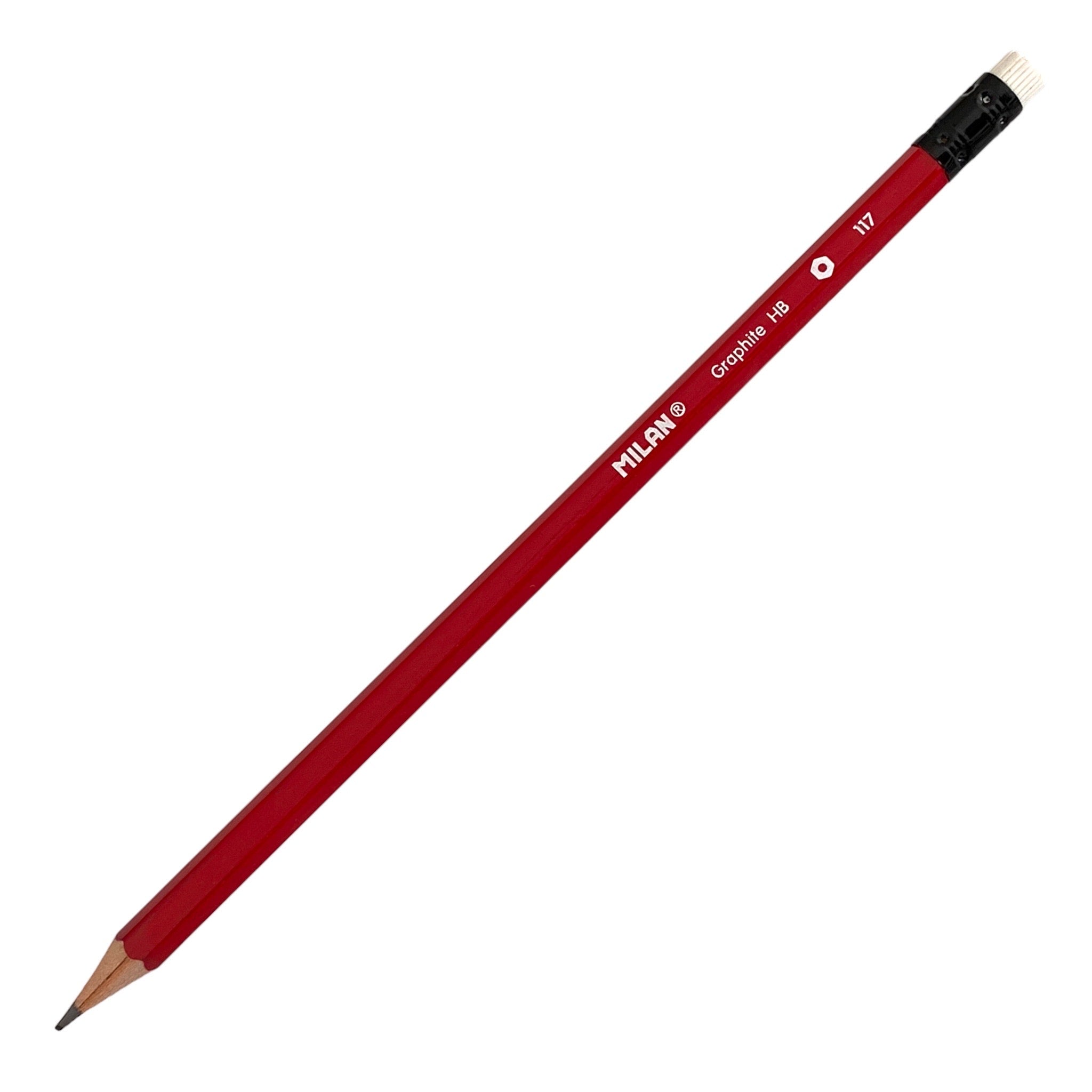 Hexagonal pencil 117. HB with eraser. Milan