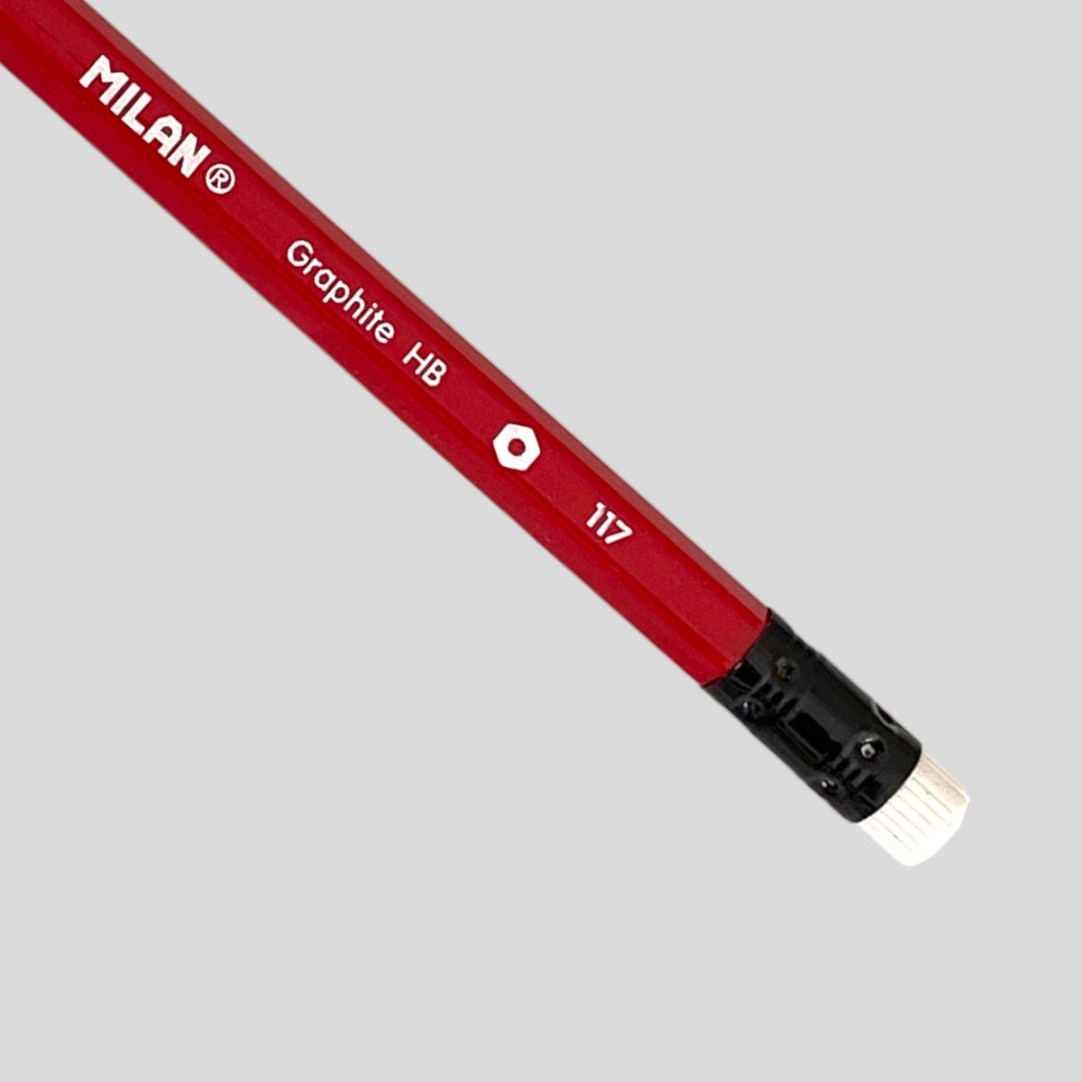 Hexagonal pencil 117. HB with eraser. Milan